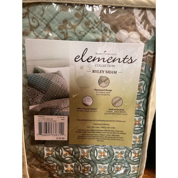 Home Classics Elements Collection Bedding Ryley Standard Sham - Picture 4 of 5